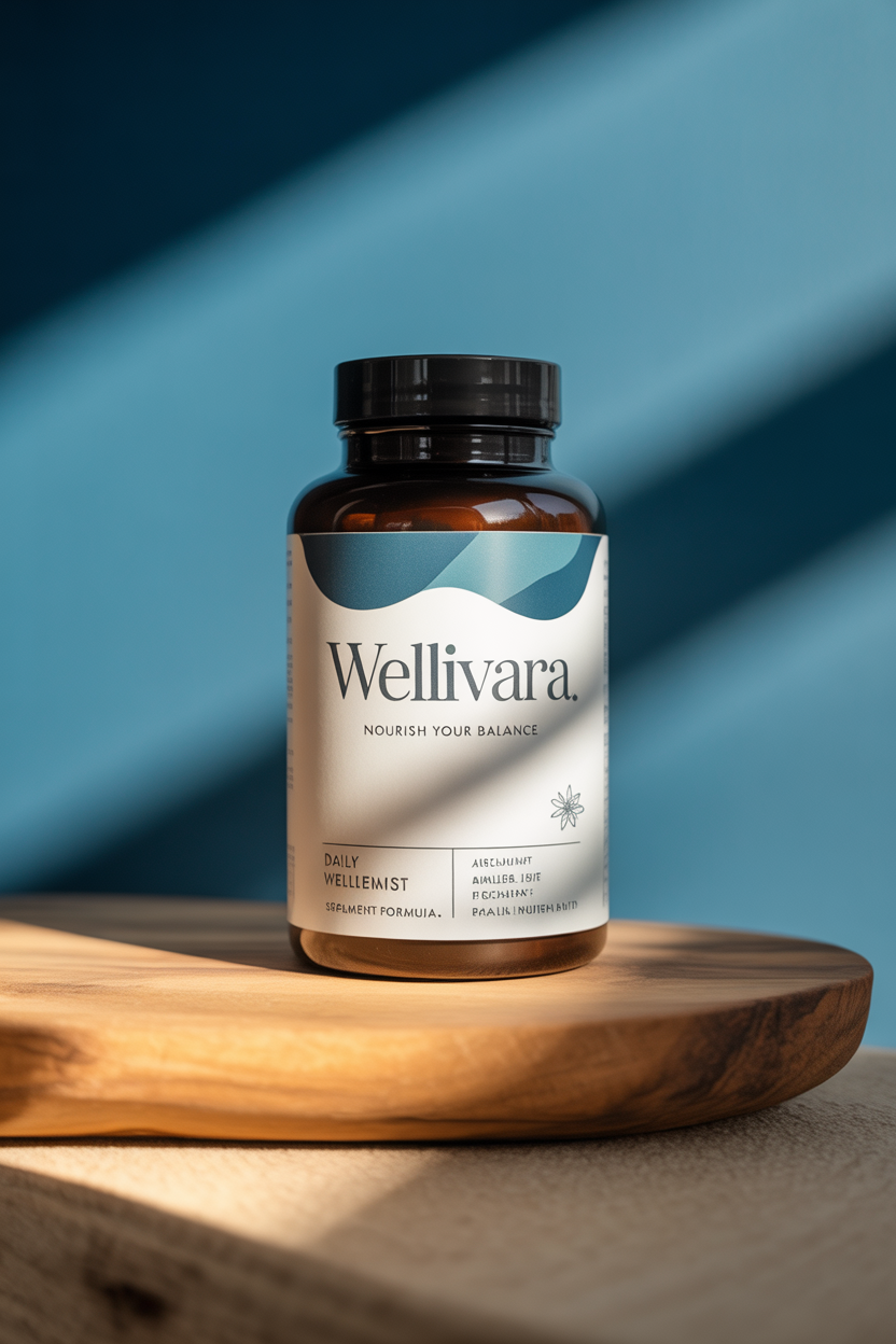 Wellivara supplement bottle with daily wellness formula